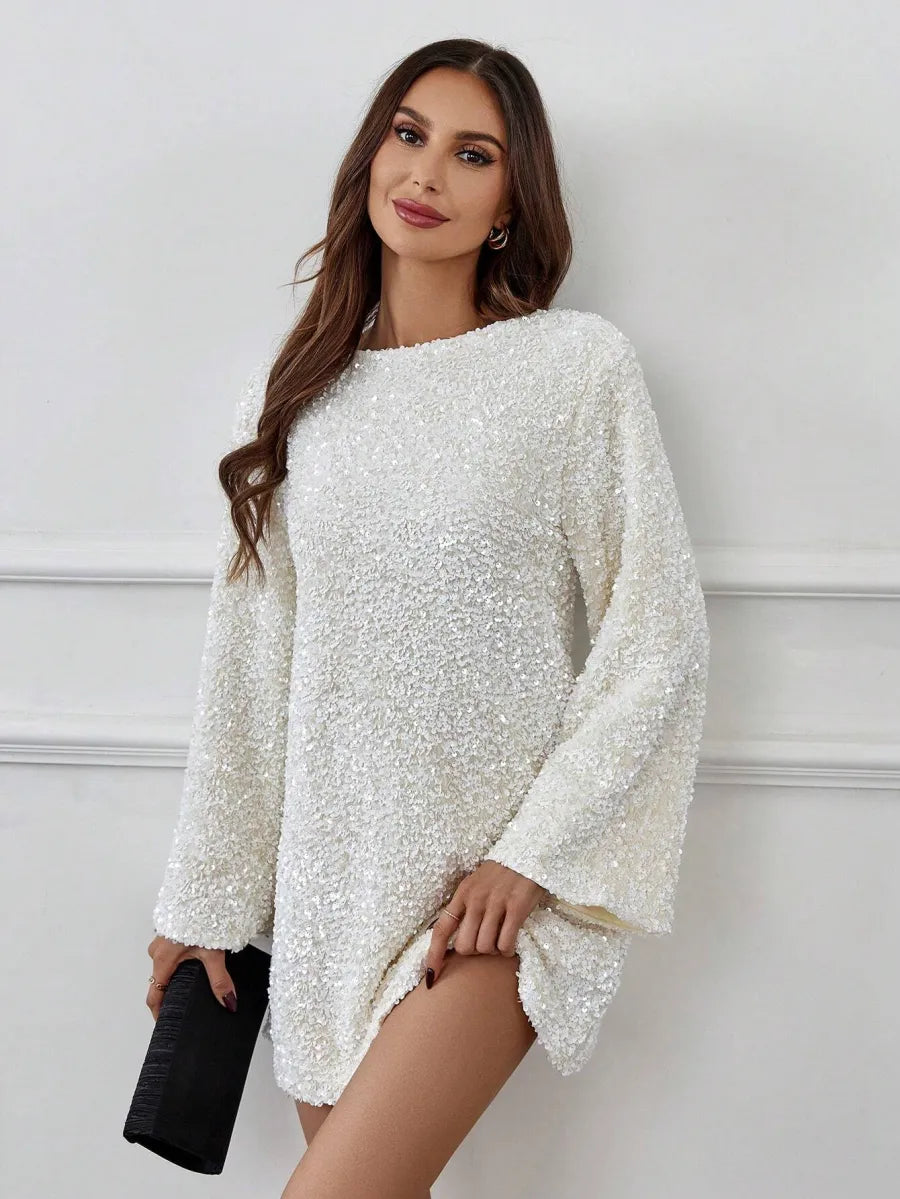 MAMA Sequined Tie-back Dress