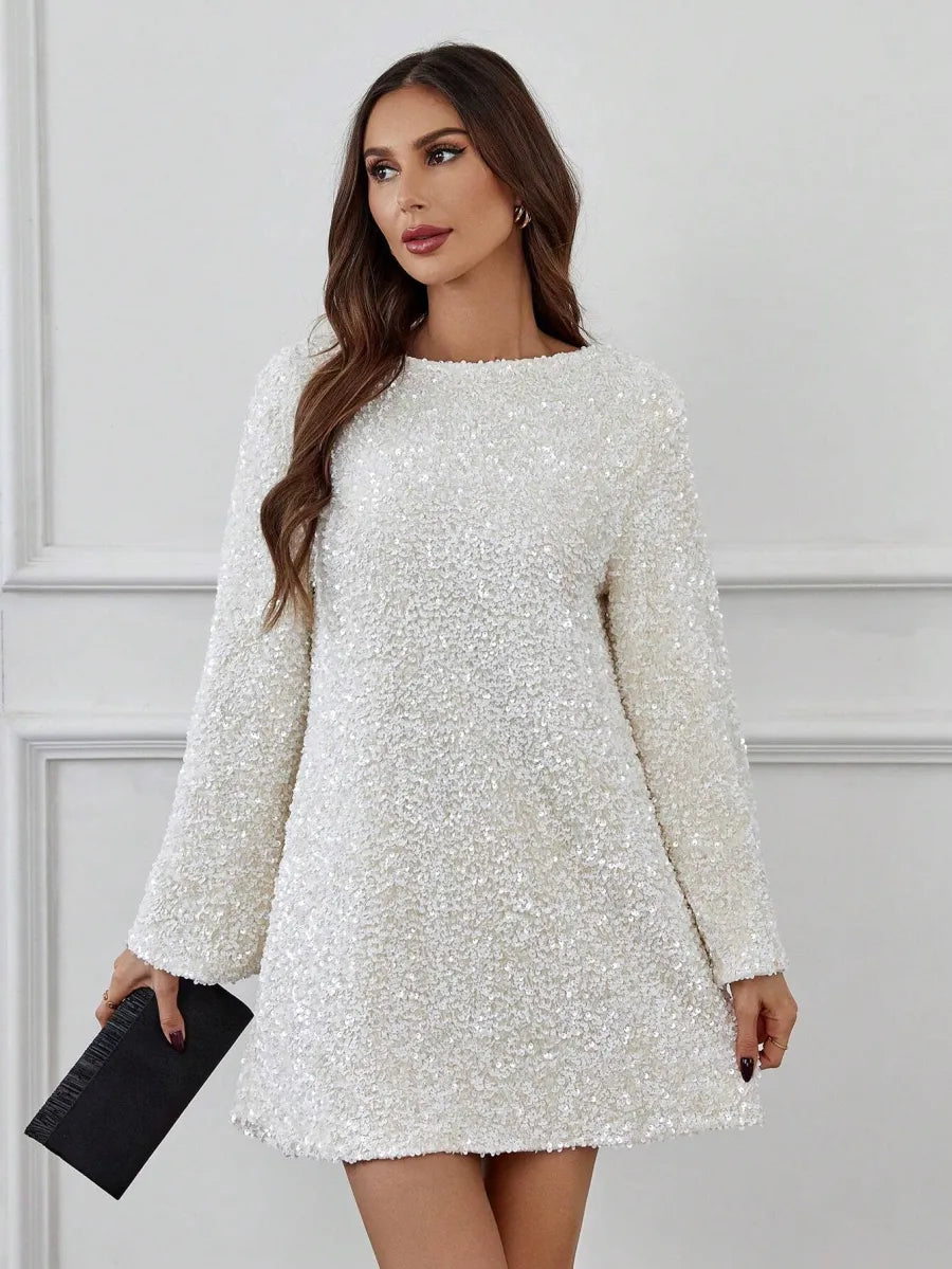 MAMA Sequined Tie-back Dress