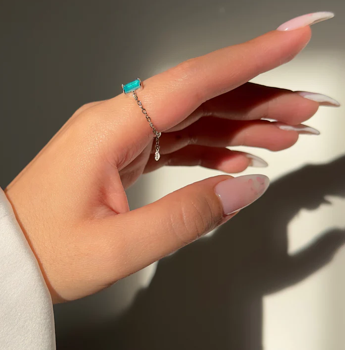 Garnet Self Love Adjustable Chain Ring
