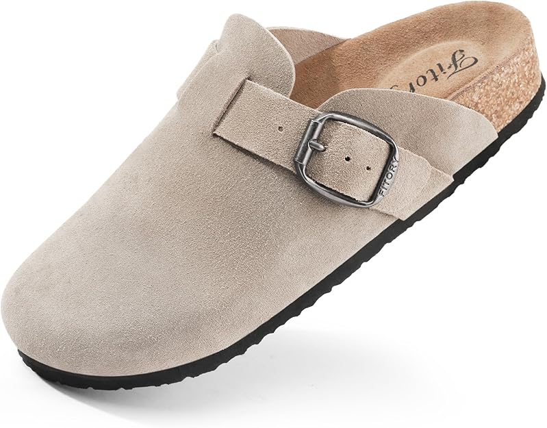 Suede Slip Clogs For Women