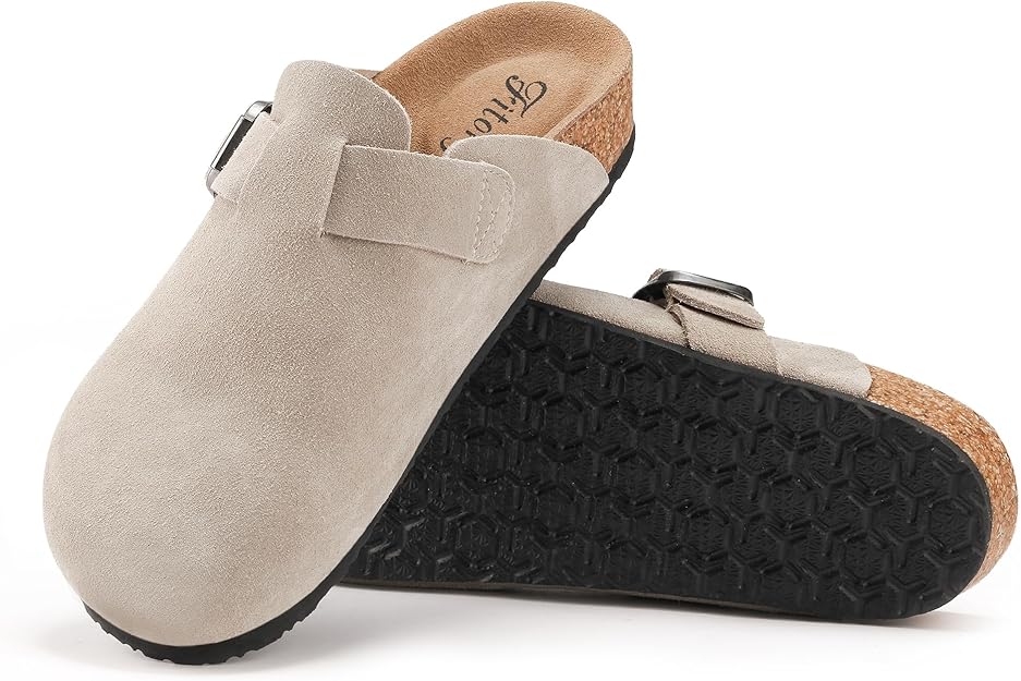 Suede Slip Clogs For Women