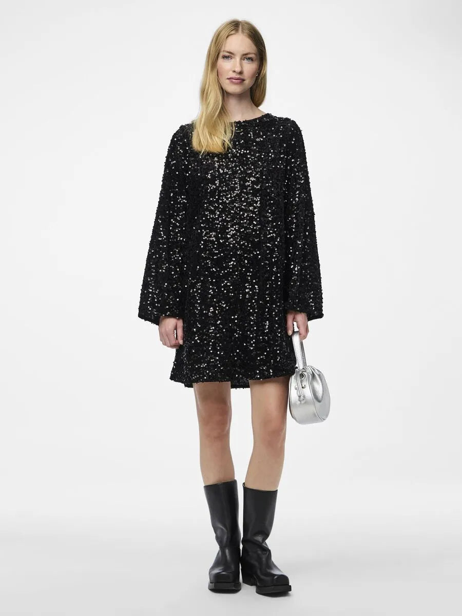 MAMA Sequined Tie-back Dress