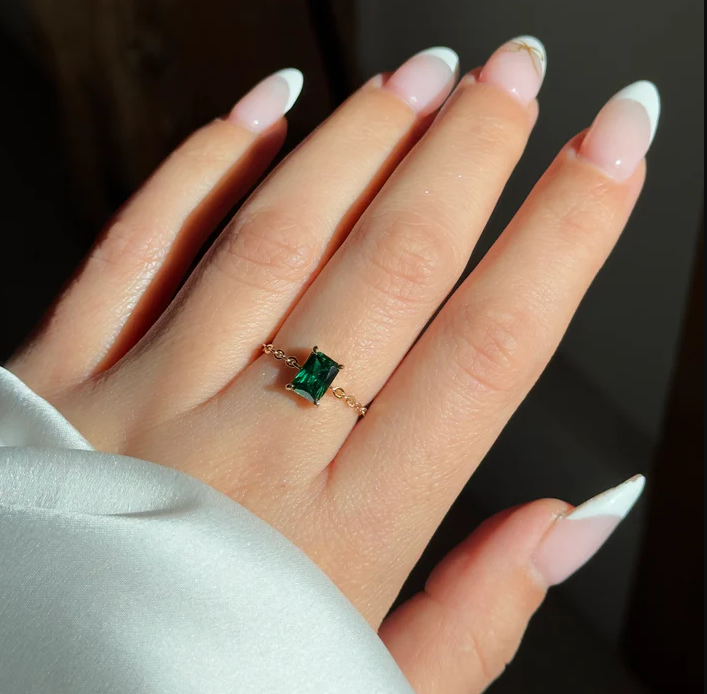 Garnet Self Love Adjustable Chain Ring