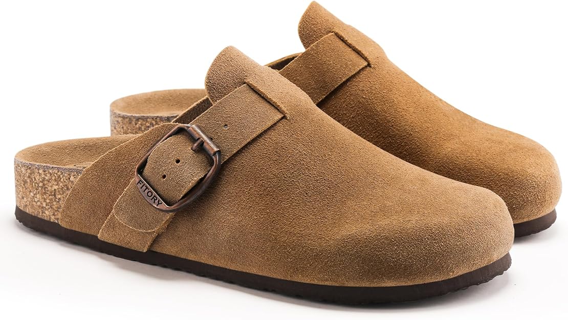 Suede Slip Clogs For Women