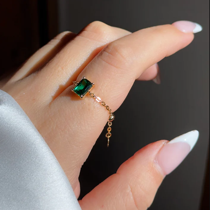 Garnet Self Love Adjustable Chain Ring