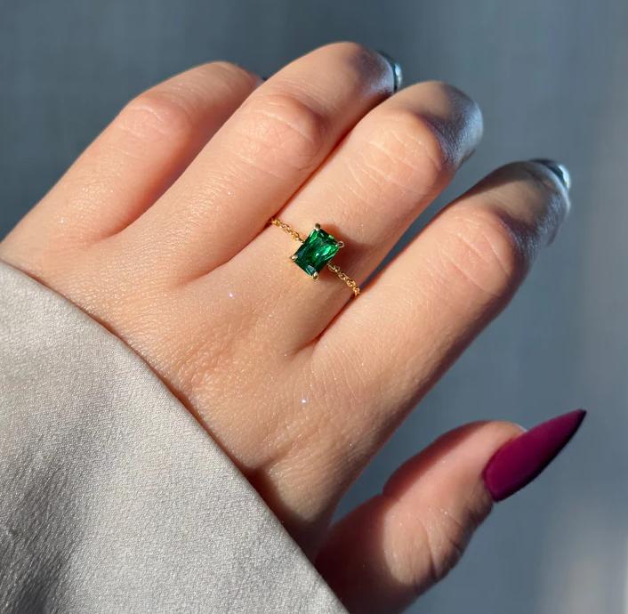 Garnet Self Love Adjustable Chain Ring