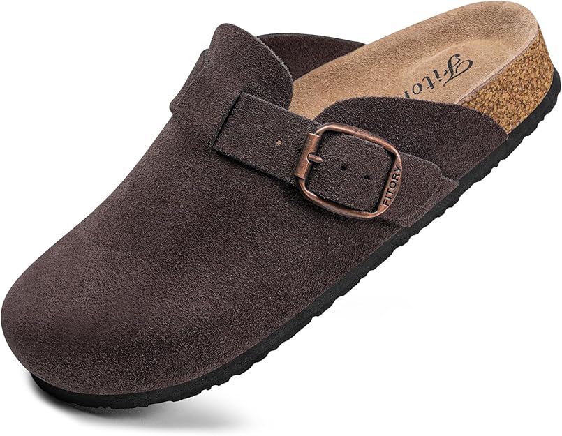 Suede Slip Clogs For Women