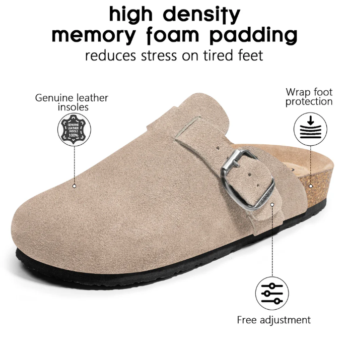 Suede Slip Clogs For Women