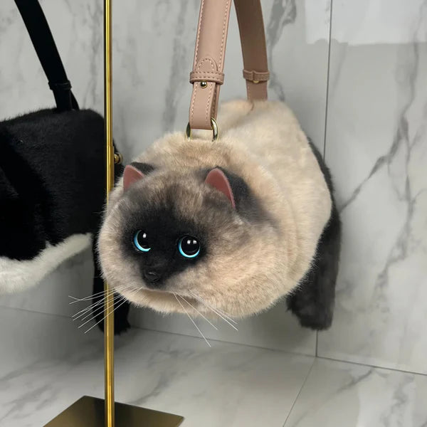 Handbag Crossbody Bags For Women, Faux Fur Plush Zipper Satchels