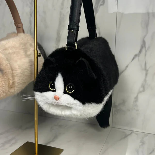 Handbag Crossbody Bags For Women, Faux Fur Plush Zipper Satchels