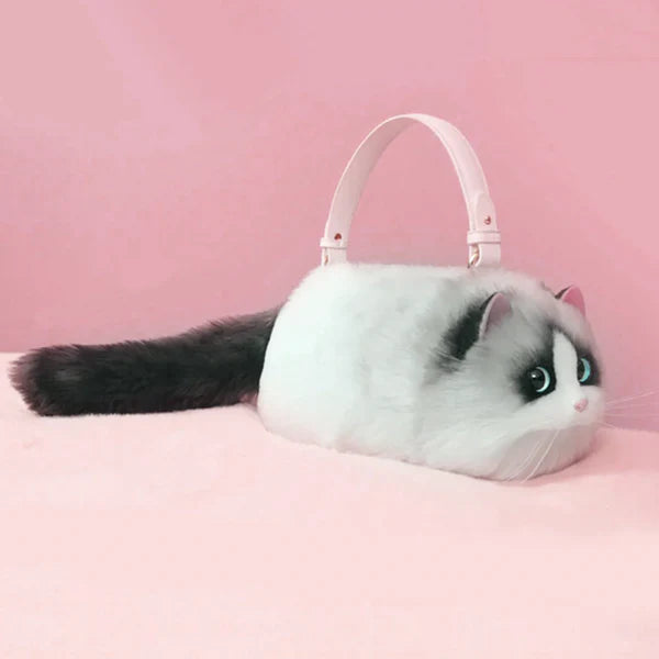 Handbag Crossbody Bags For Women, Faux Fur Plush Zipper Satchels