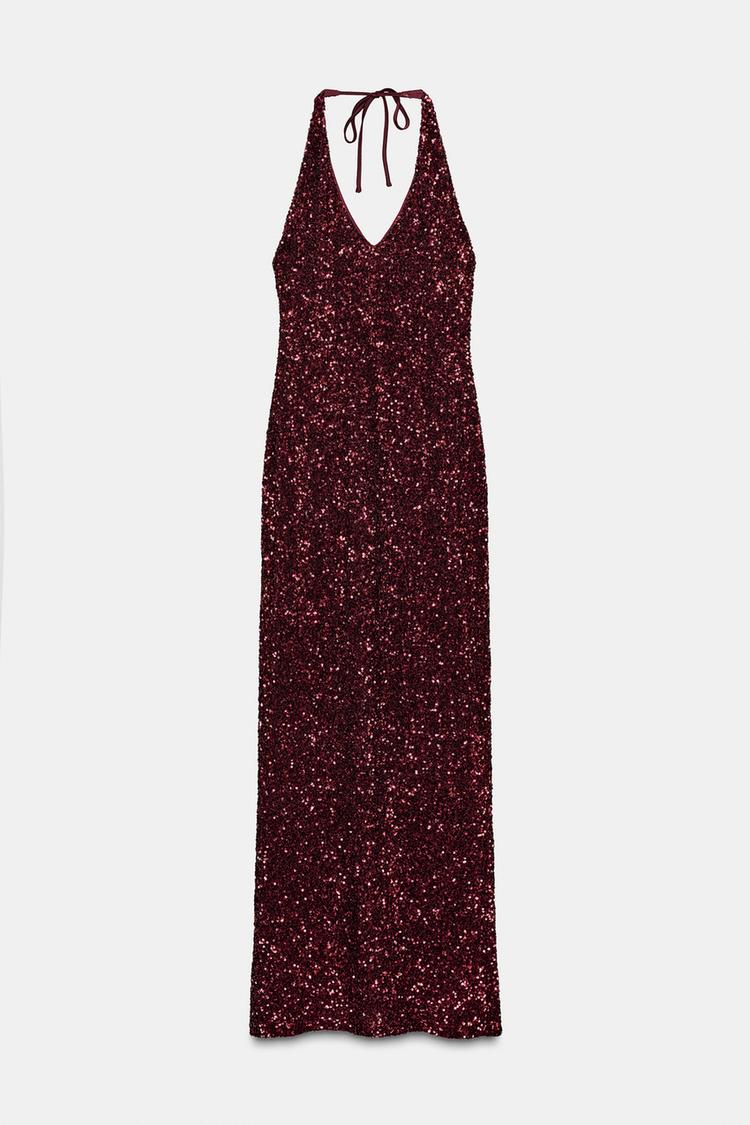 V-NECK SEQUIN DRESS