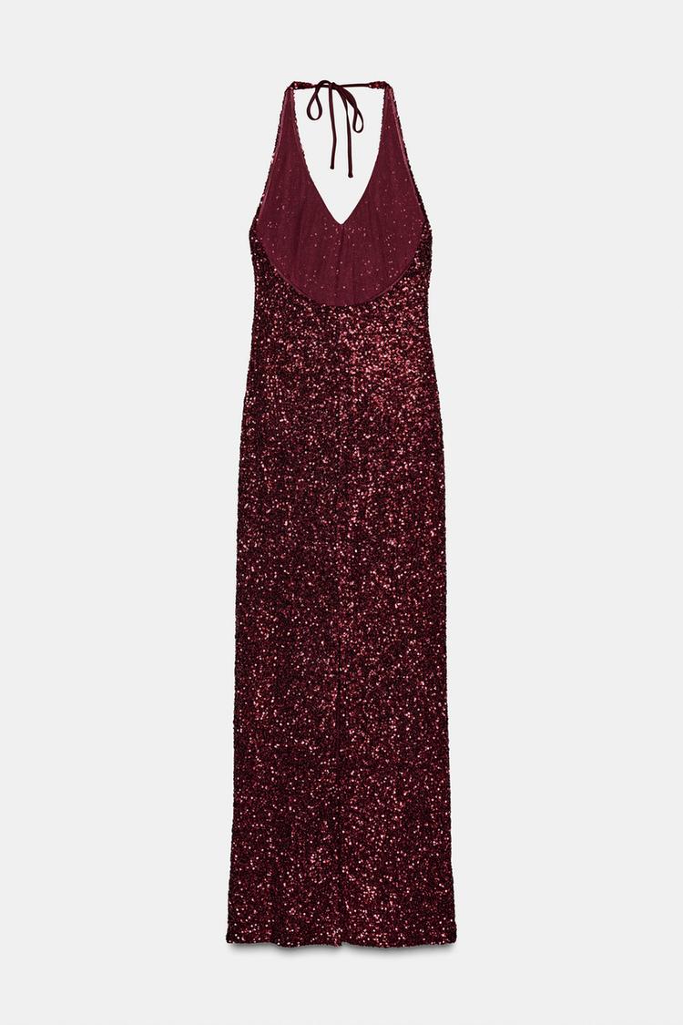 V-NECK SEQUIN DRESS