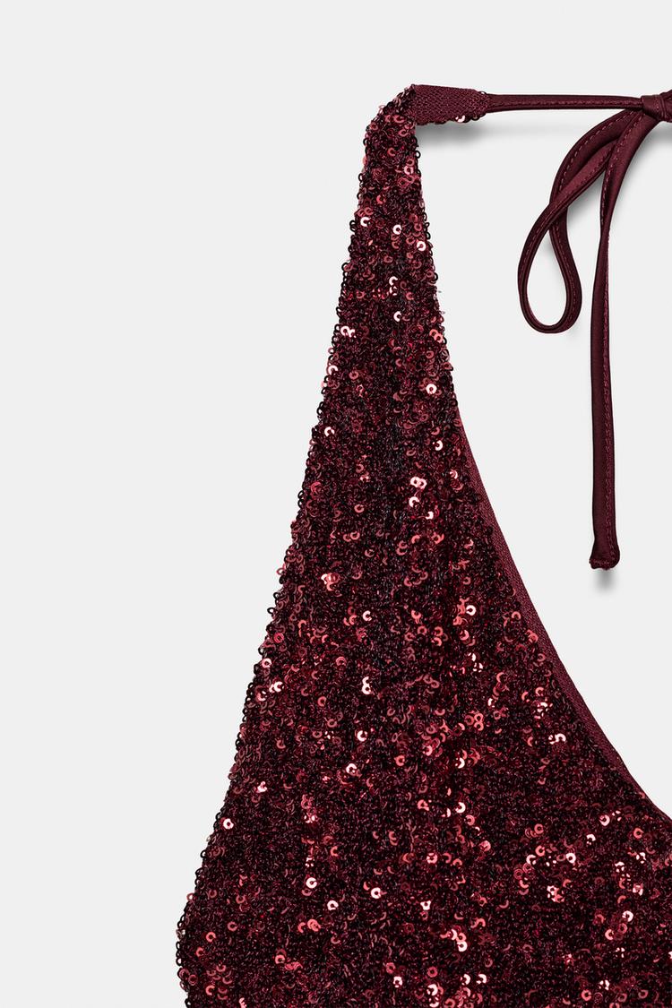 V-NECK SEQUIN DRESS