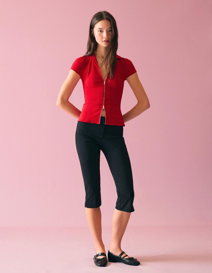 Short sleeve zip shirt