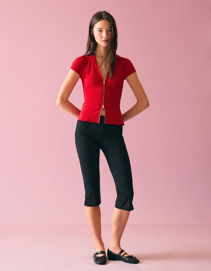 Short sleeve zip shirt