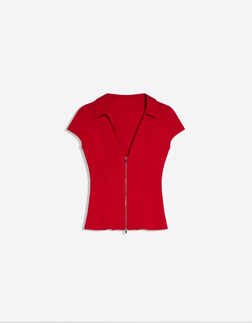 Short sleeve zip shirt