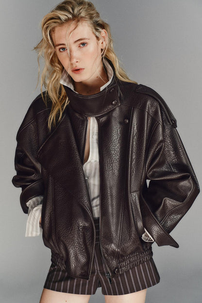 FAUX LEATHER JACKET