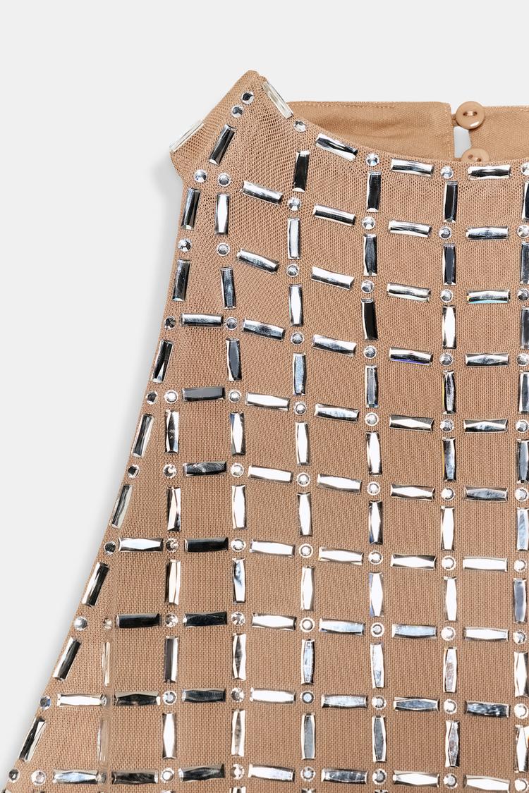 SPARKLY MESH HALTER MIDI DRESS