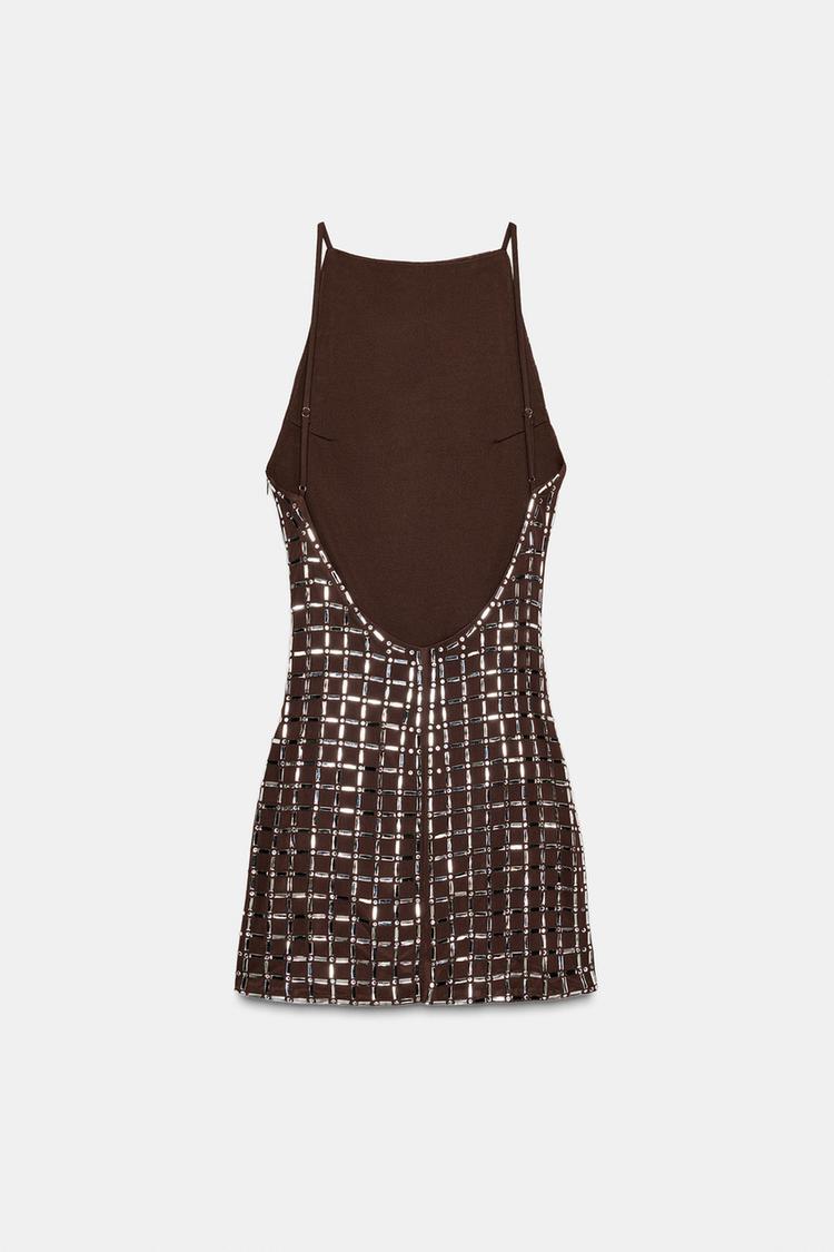 SHORT MESH DRESS WITH SPARKLES