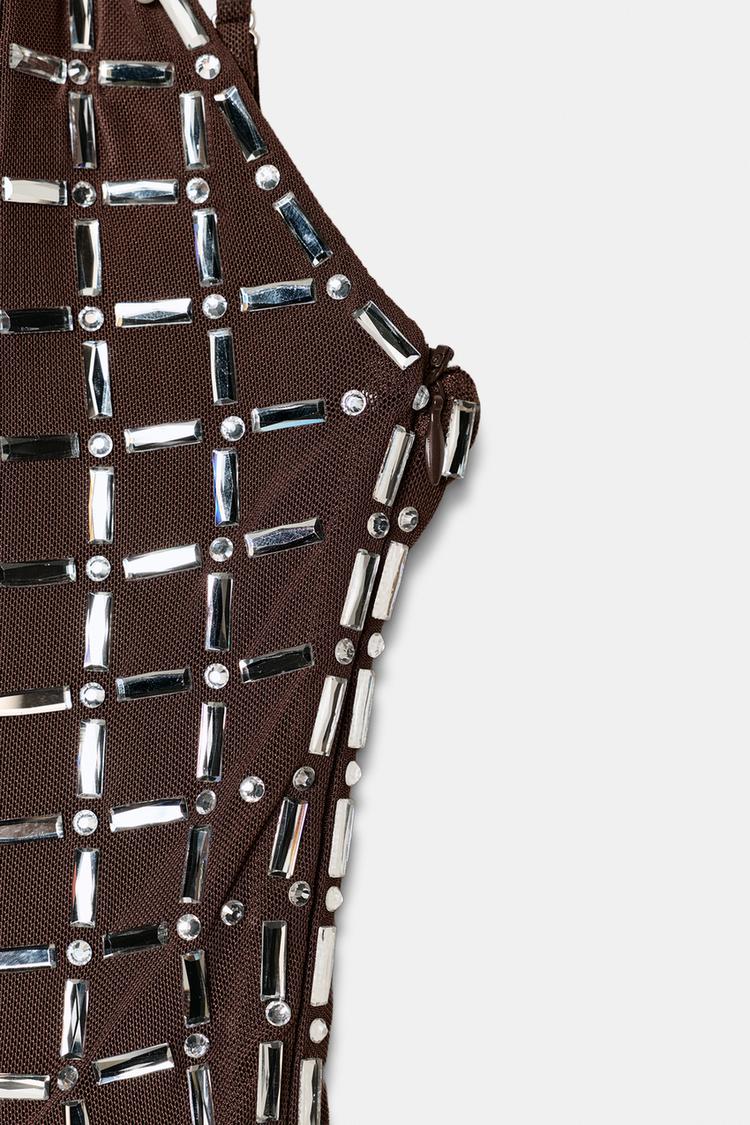 SHORT MESH DRESS WITH SPARKLES