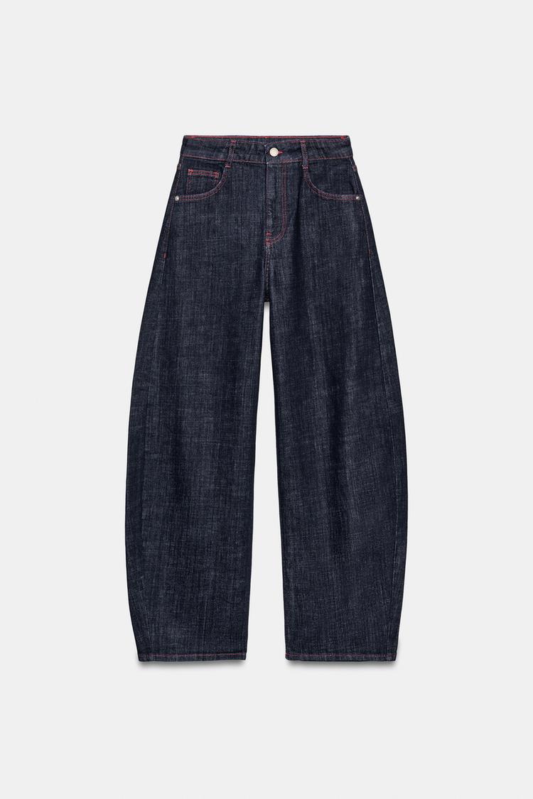 HIGH-WAIST BARREL JEANS