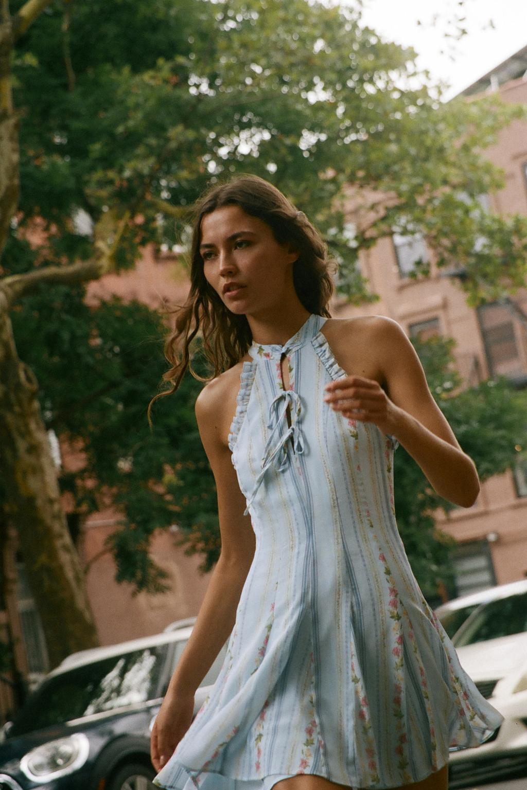 Floral Halter Mini Dress