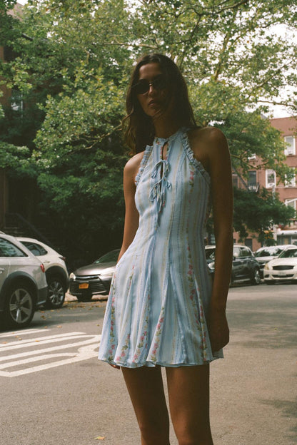 Floral Halter Mini Dress