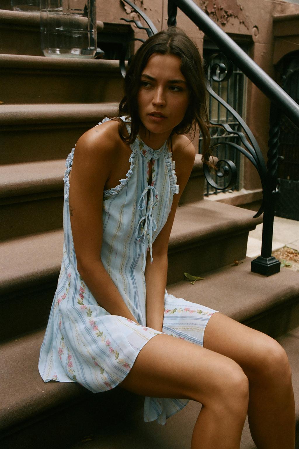 Floral Halter Mini Dress
