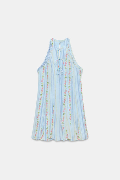 Floral Halter Mini Dress