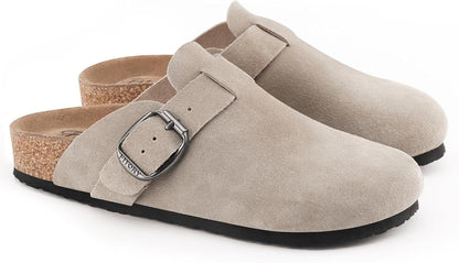 Suede Slip Clogs For Women