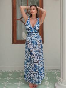2-in-1 Floral Swim Dress