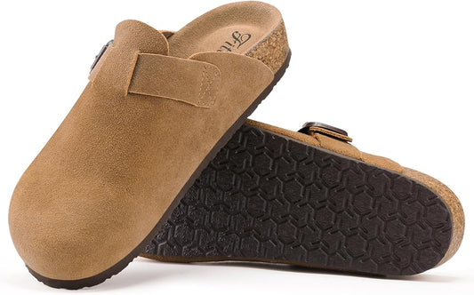 Suede Slip Clogs For Women