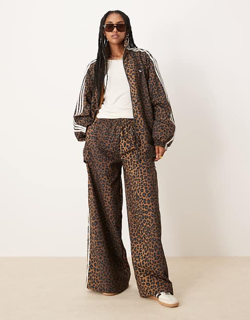 Adidas Originals Firebird loose track top in leopard print
