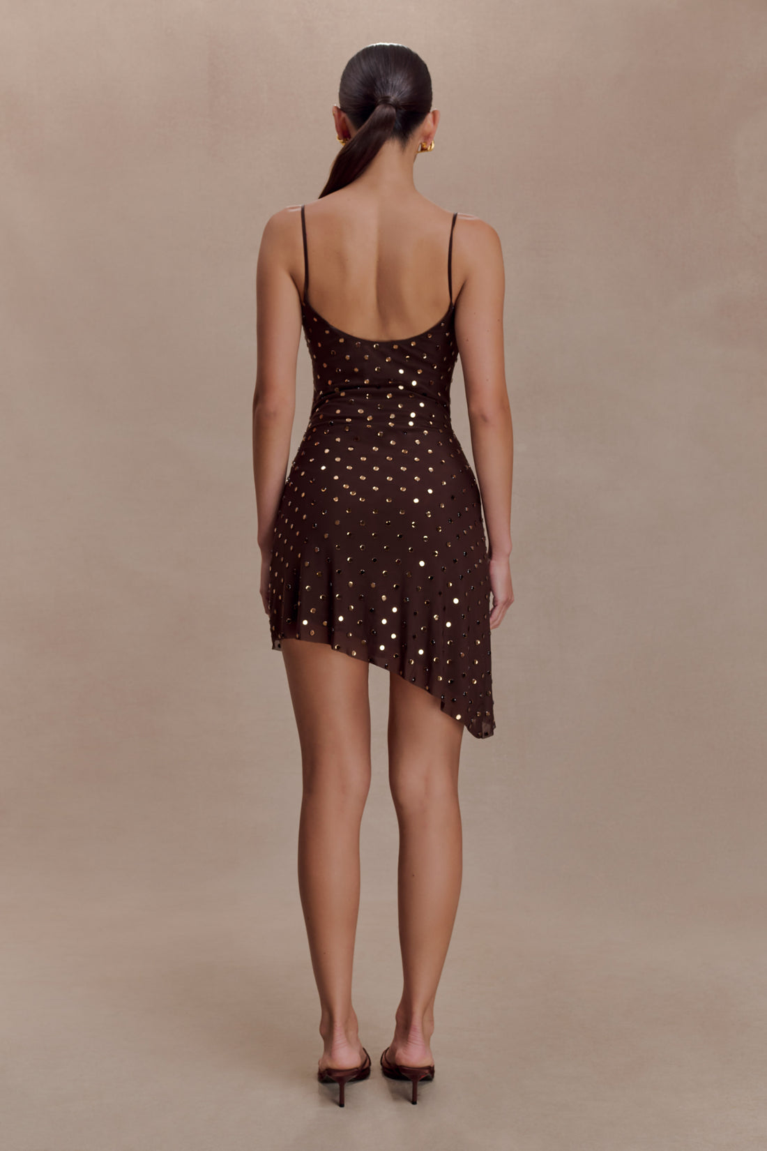 Diamante Cowl Mini Dress