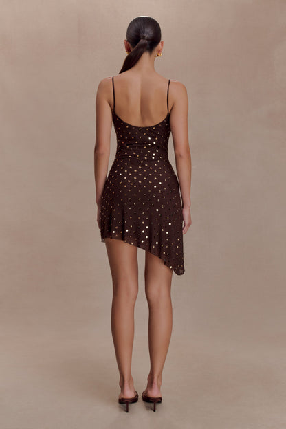 Diamante Cowl Mini Dress