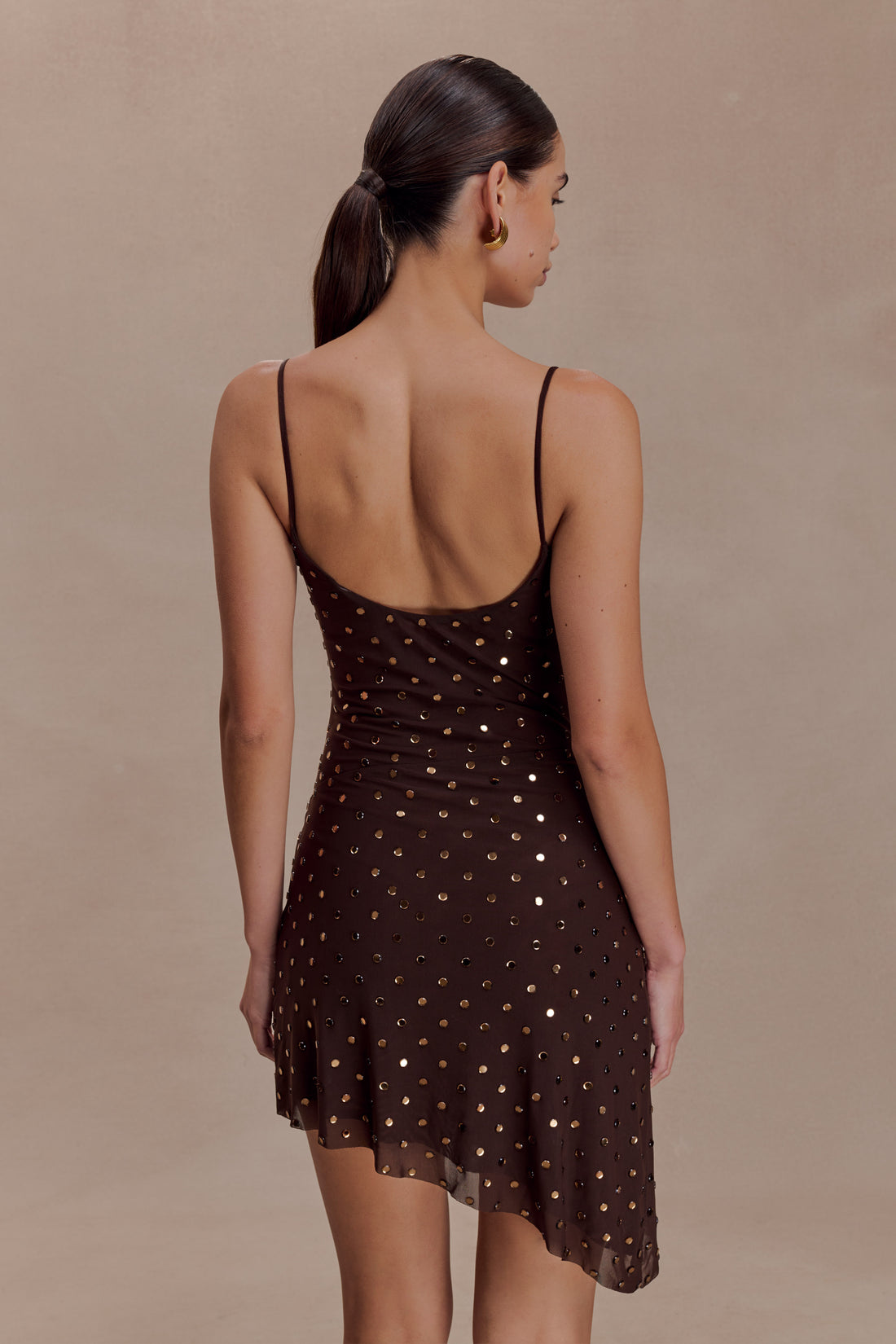 Diamante Cowl Mini Dress