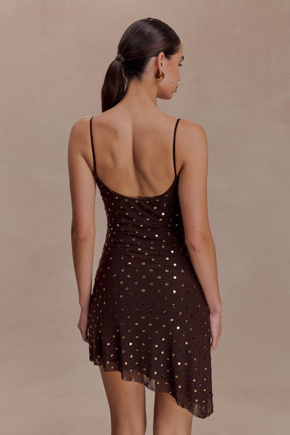 Diamante Cowl Mini Dress