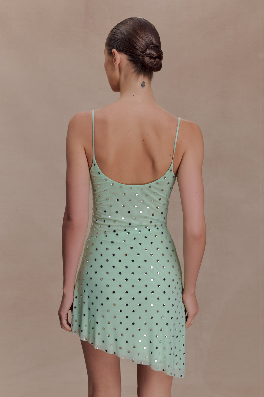 Diamante Cowl Mini Dress