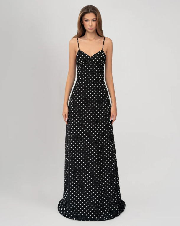 Midnight Polka Maxi Dress