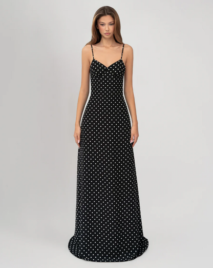 Midnight Polka Maxi Dress