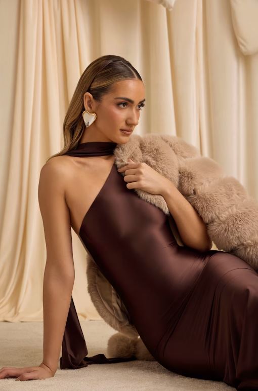 Asymmetric Scarf Midi Maxi Dress