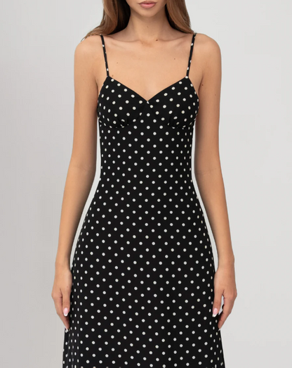 Midnight Polka Maxi Dress