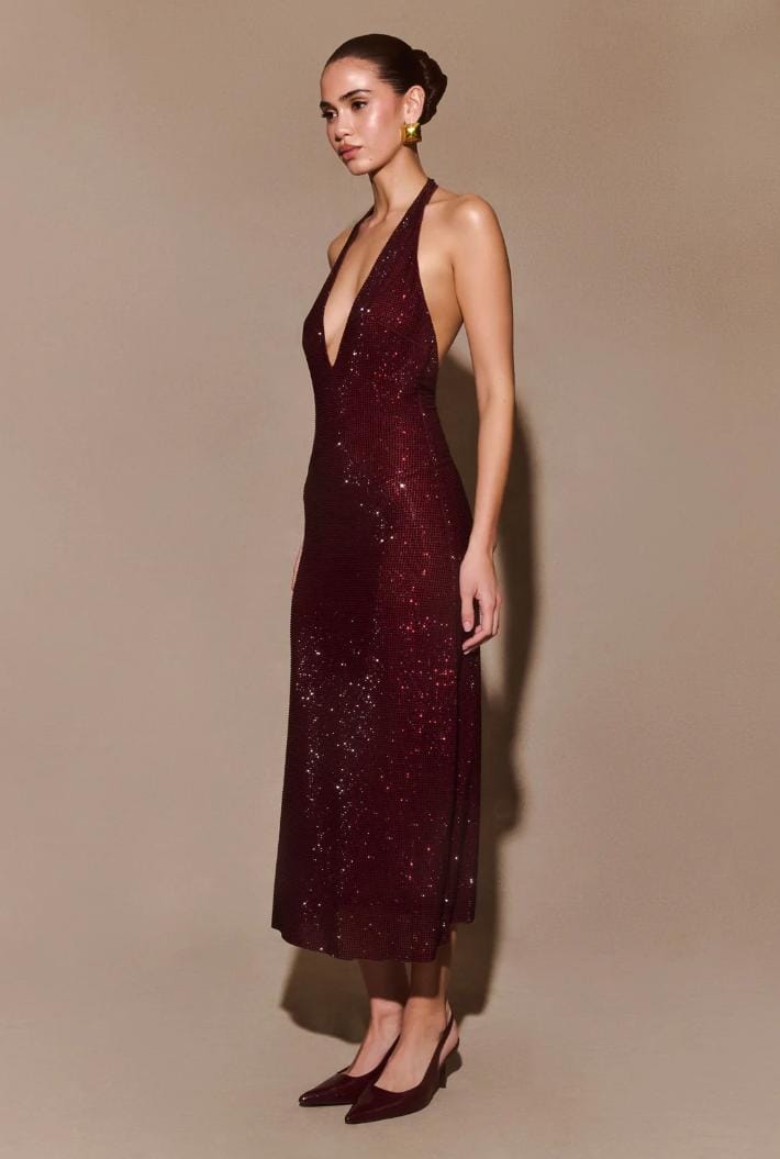 Mahogany Muse Midi Dress