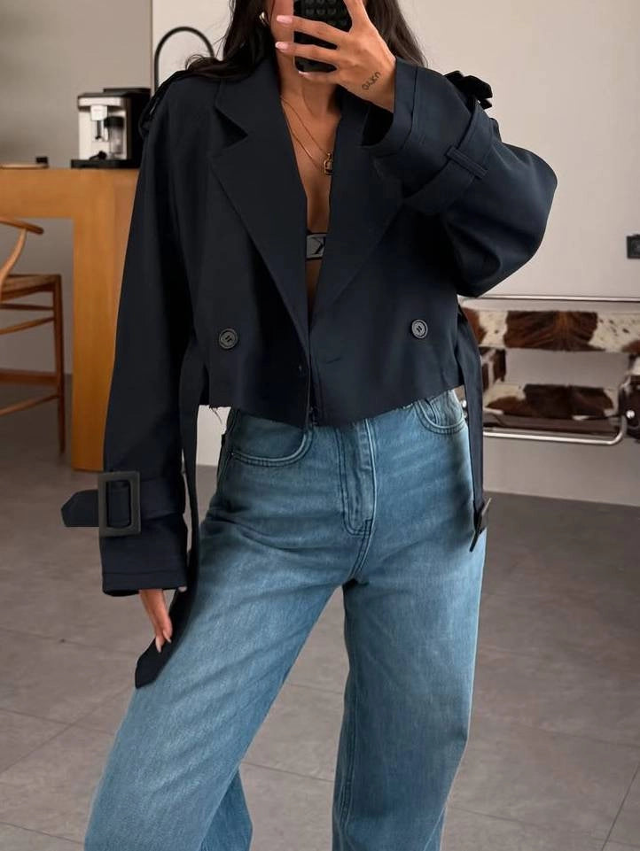 Short Belt Jacket Coat