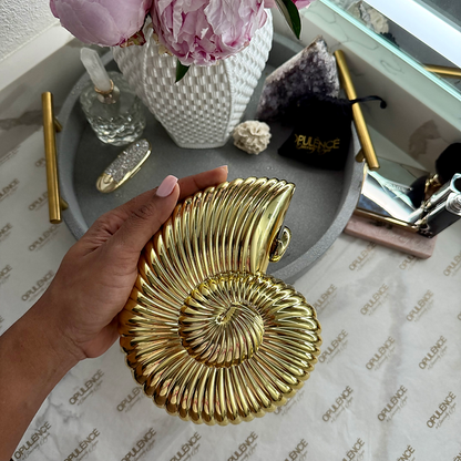 Golden Shell Clutch Bag