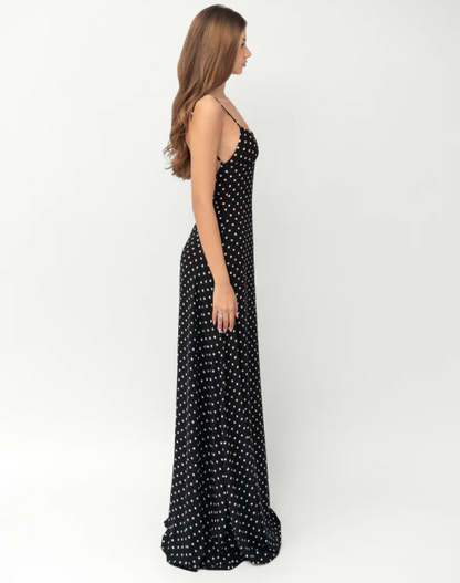 Midnight Polka Maxi Dress