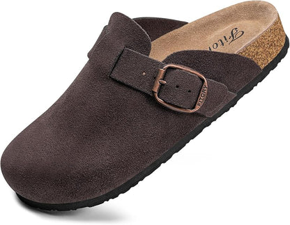 Suede Slip Clogs For Women