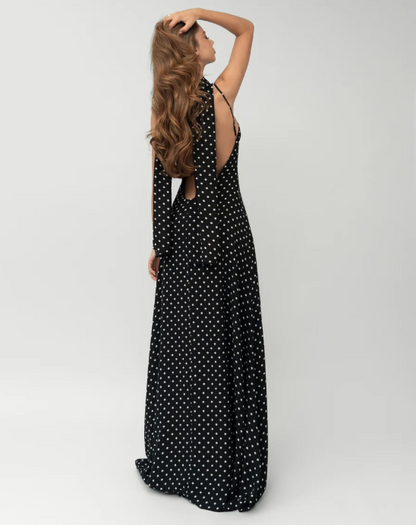 Midnight Polka Maxi Dress