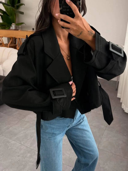 Short Belt Jacket Coat